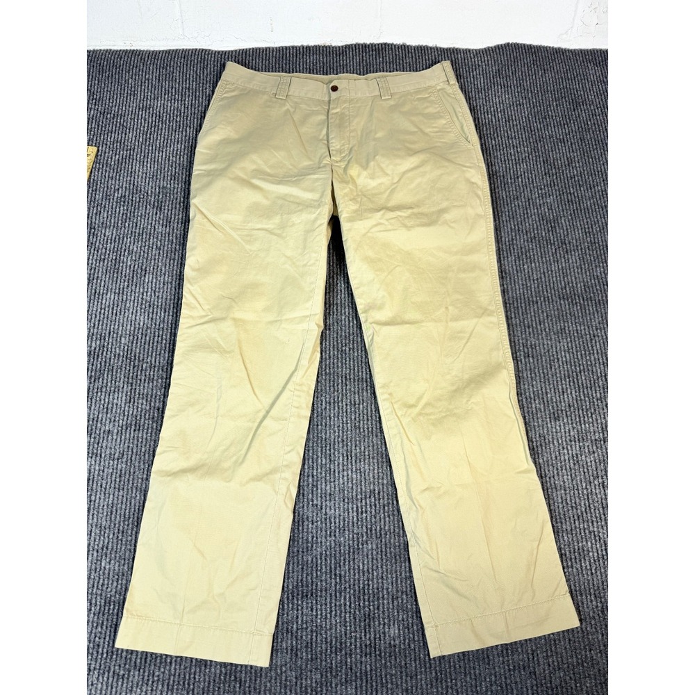 Polo by Ralph Lauren Chino Suffield Pants Mens 36x32 Khaki Flat Front Vintage